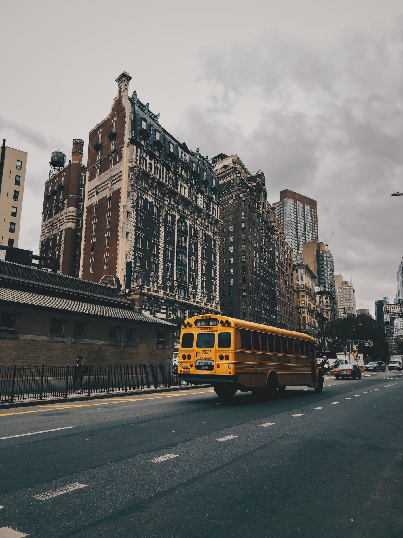 An Astra school bus on its route through Westchester County